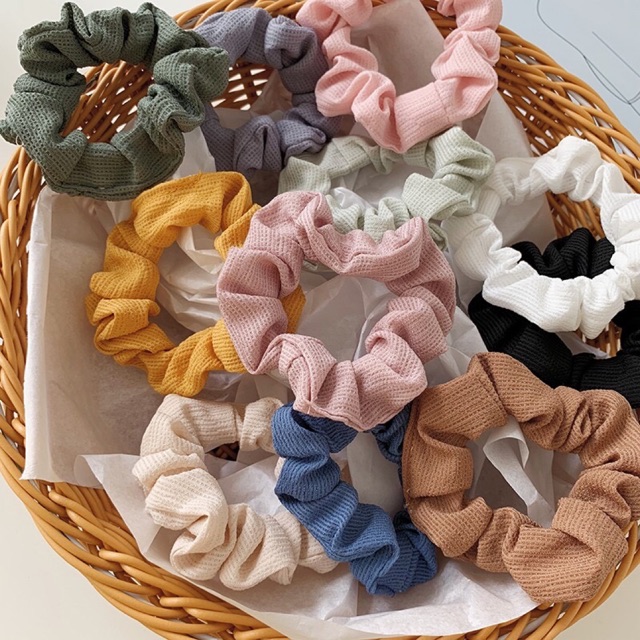 [RẺ VÔ ĐỊCH] Dây chun buộc tóc vải scrunchies 11 màu xinh Hàn Quốc - Phụ kiện cột tóc