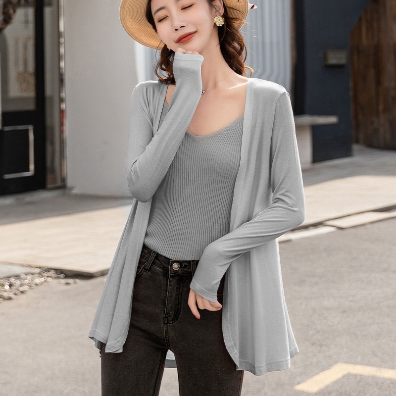 Áo khoác cardigan tay dài size lớn thanh lịch thời trang dành cho nữ | BigBuy360 - bigbuy360.vn