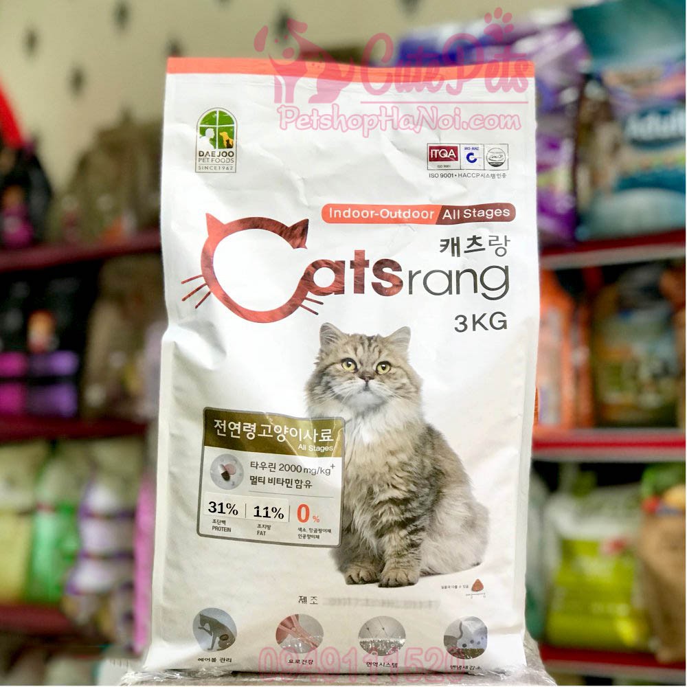 Thức ăn mèo Catsrang gói 1kg dành cho mèo mọi lứa tuổi xuất xứ Hàn Quốc - CutePets Phụ kiện thú cưng Pet shop Hà Nội