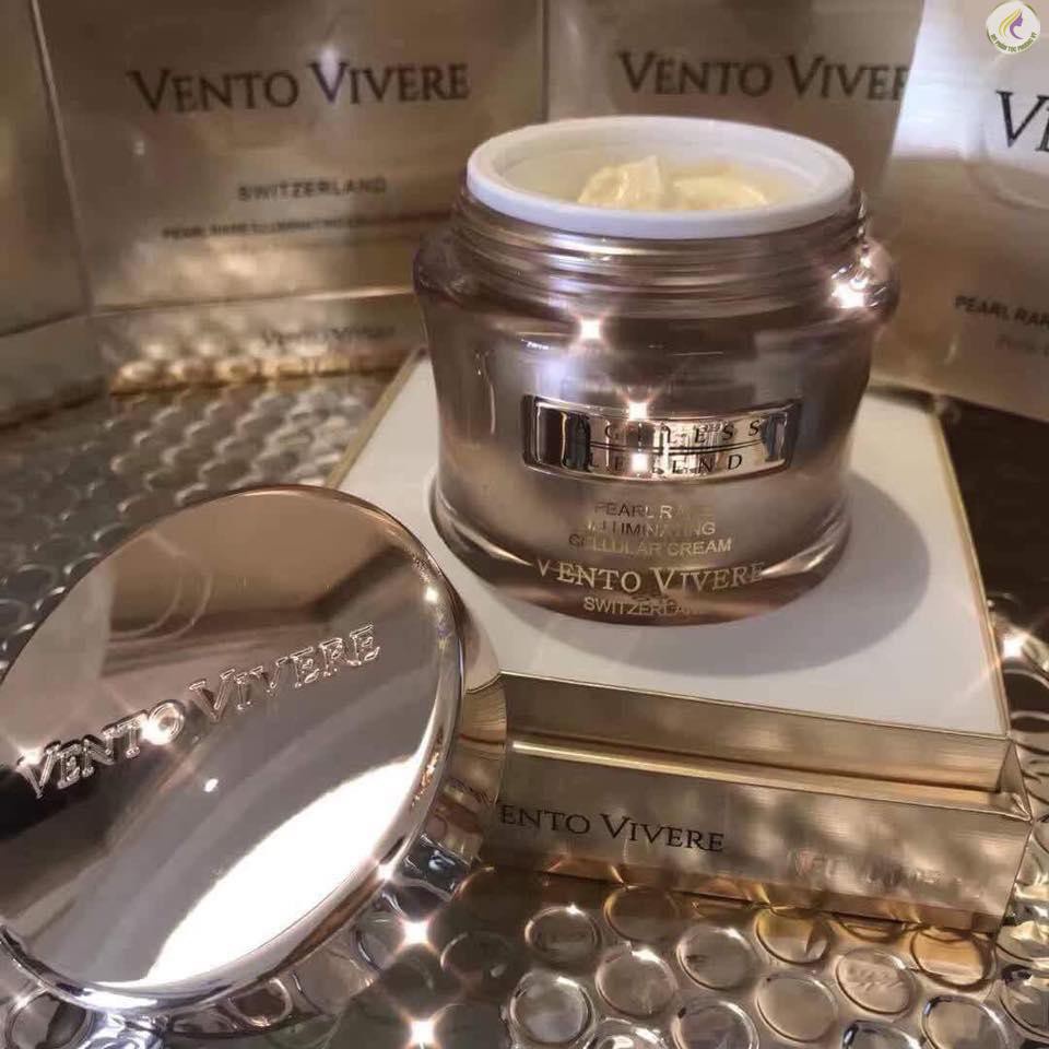 Kem dưỡng trắng da Vento Vivere Pearl Rare Illuminating Cellular Cream Thụy Sĩ hộp vàng - PHUONGANHOUSE