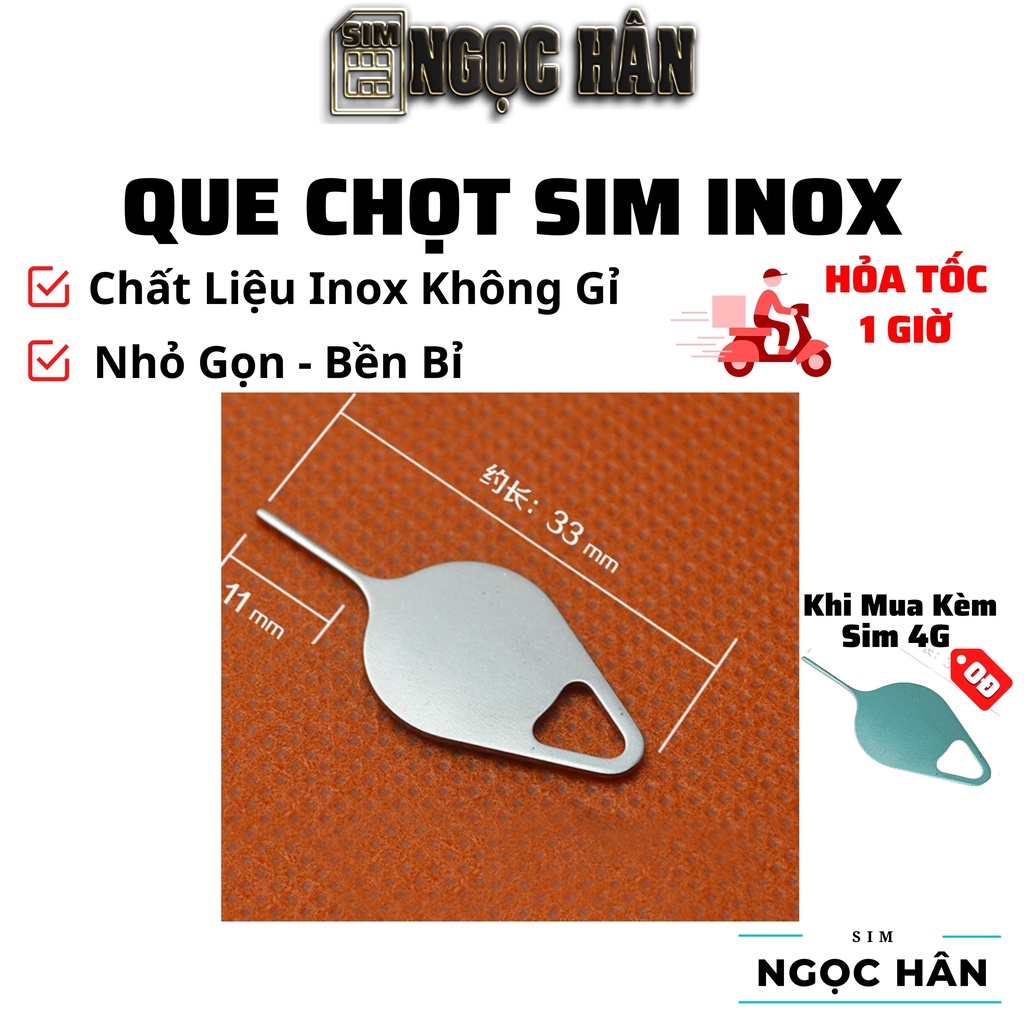 Que chọc sim giọt nước inox không gỉ, cây chọc sim cho mọi dòng điện thoại