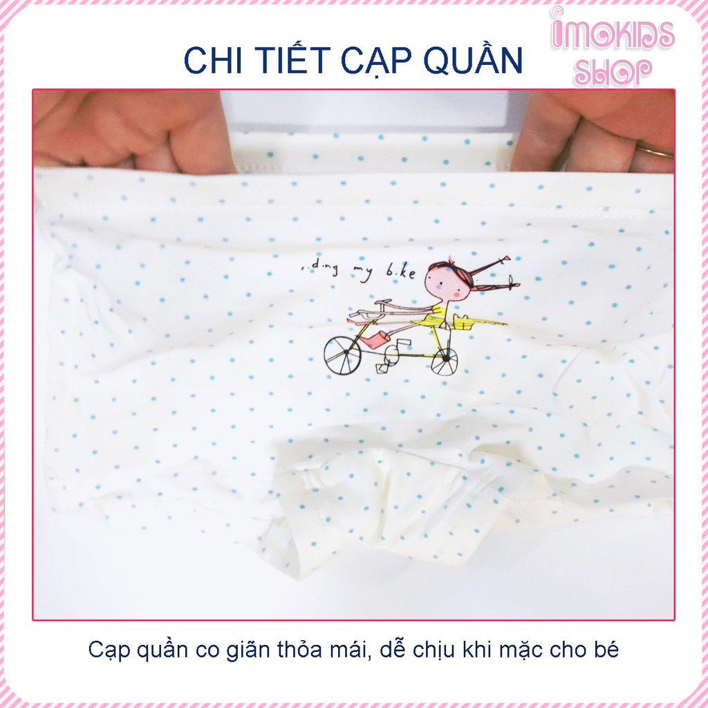 Set 3 quần chip đùi Teengo bé gái 10-30kg quần lót trẻ em cotton xuất Âu mềm mịn thoáng mát chíp bé gái nhiều mẫu