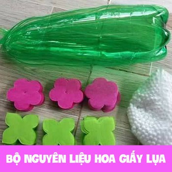 Bộ nguyên liệu làm hoa mai, cúc giấy Lụa (Gấm)