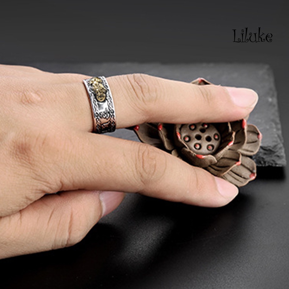 Nhẫn Hợp Kim Mạ Bạc Trang Trí Hình Trái Tim Cá Tính Cho Nam