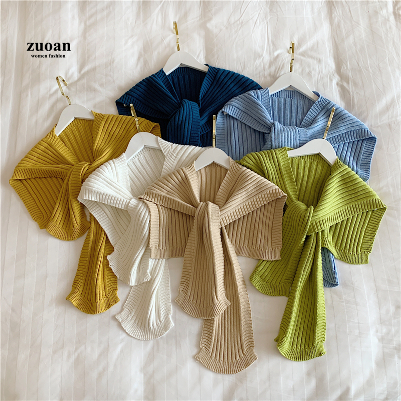 SUXI Khăn choàng dệt kim họa tiết kẻ sọc nhiều màu sắc dành cho nữ