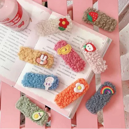 Set 5 Kẹp Tóc Hình Bông Hoa Nhiều Màu Sắc Dễ Thương Cho Bé Gái