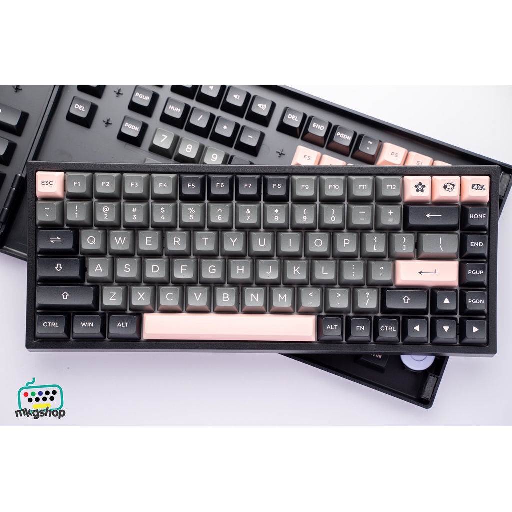 Keycap AKKO Black Pink nhựa PBT doubleshot ASA profile 158 nút màu đẹp