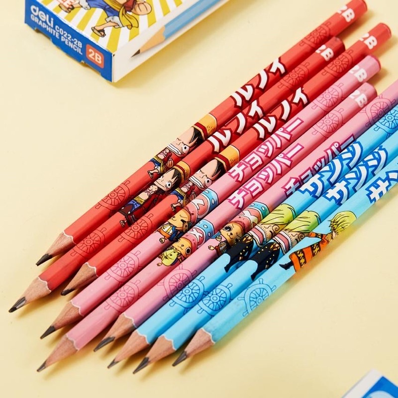 Bút chì gỗ 2B Deli C021 / C023 Chì lục giác hình One Piece