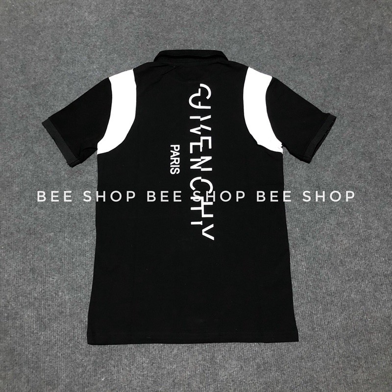 Áo polo nam Gvc001 phối sọc vai, áo thun cổ bẻ nam - Bee Shop