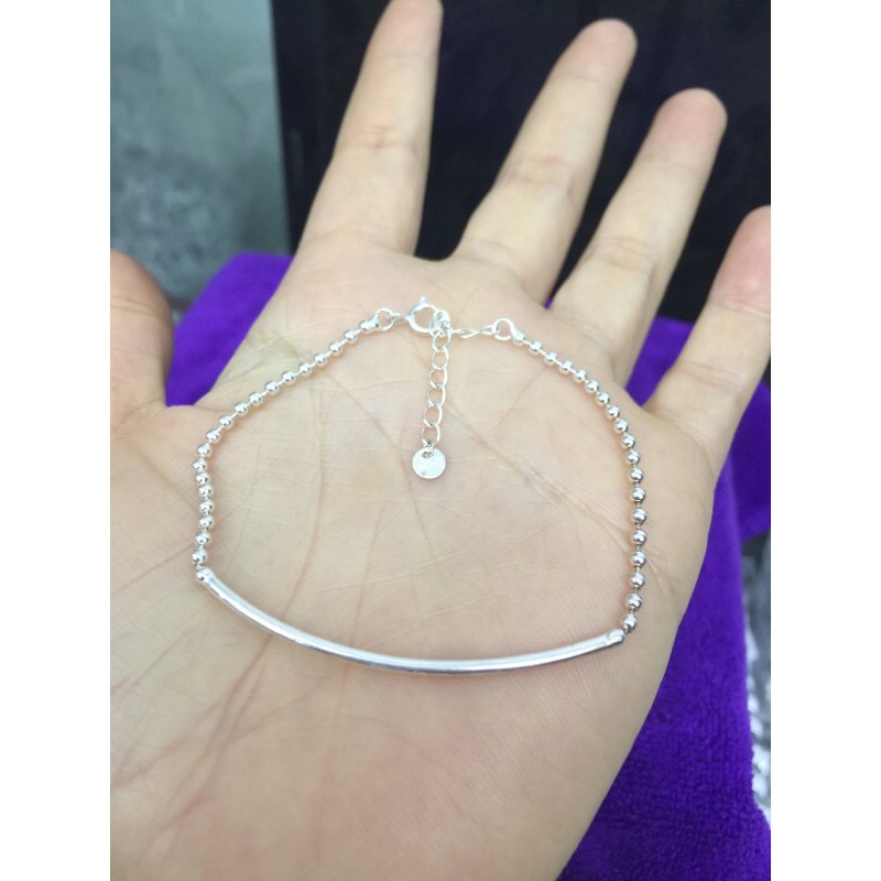 Lắc tay bi phối ống trơn bạc chuẩn dễ thương ngôi sao chữ Love chìa khoá
