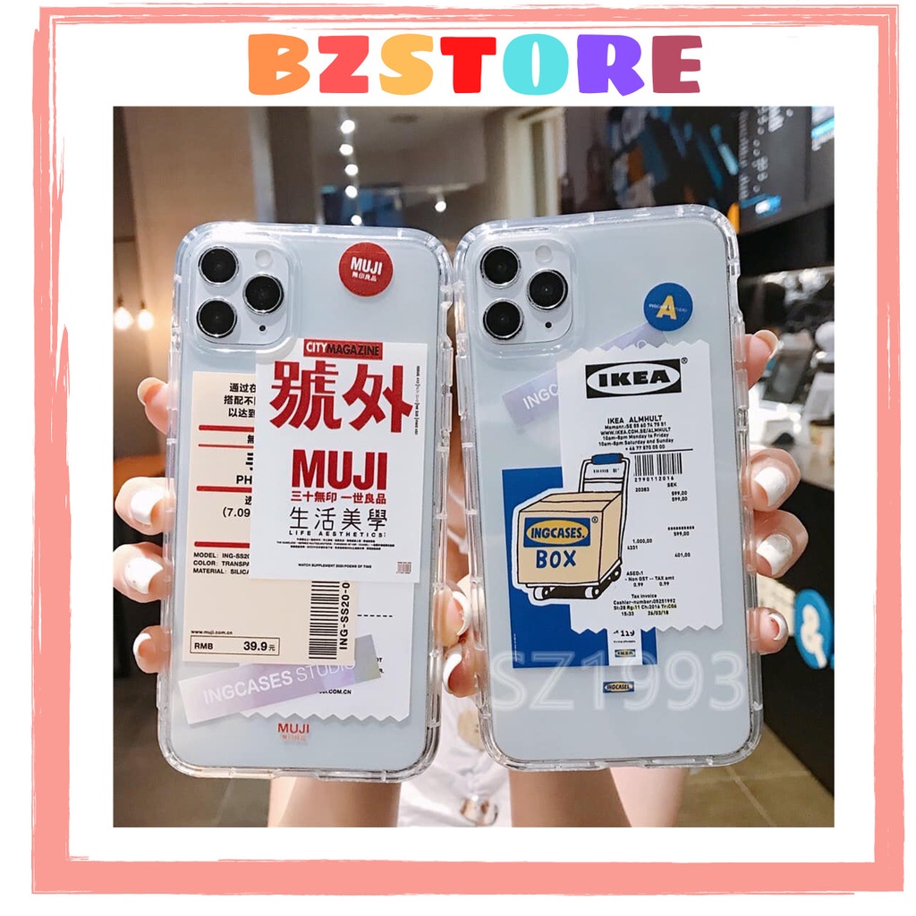 Ốp lưng iPhone Muji & IKea siêu trong không ngả màu dành cho iphone 7 8 PLUS X SX 11 12 Promax