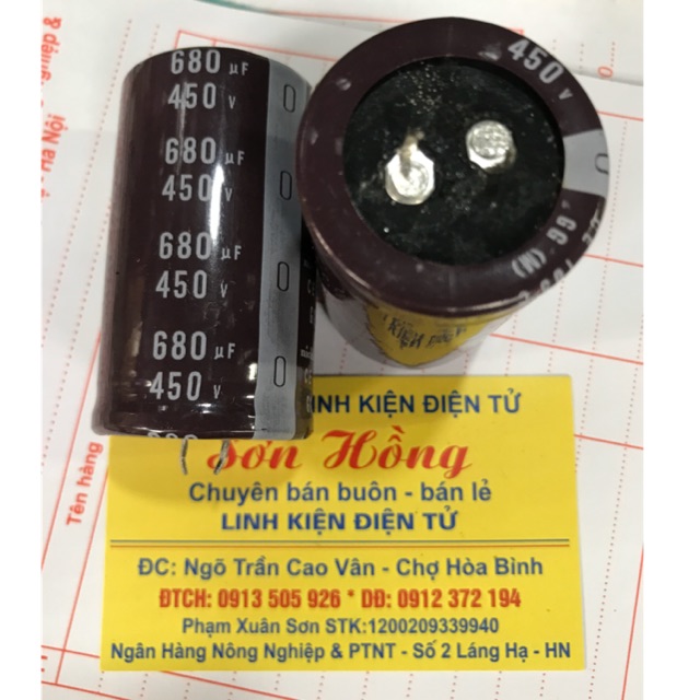 2 con Tụ Hoá 680uf450V (3.5x6)