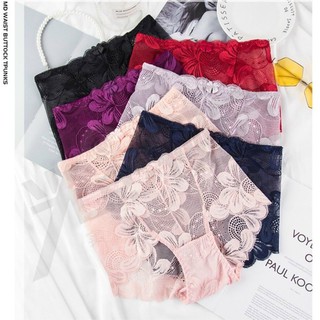 Quần lót ren 💋SALE💋 quần lót nữ ren cạp cao lưng cao gen bụng cotton đúc su sexy cao cấp - 989