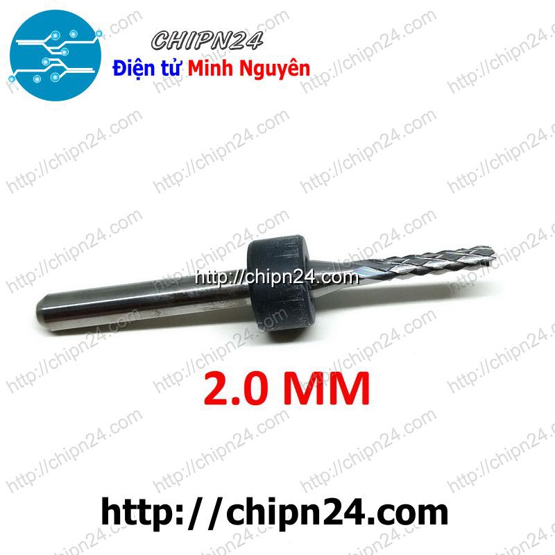 [1 CÂY] Mũi phay mạch in CNC 2.0mm (Mạch điện tử, PCB)