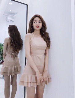 VÁY NUDE CUT-OUT ĐAN DÂY LƯNG