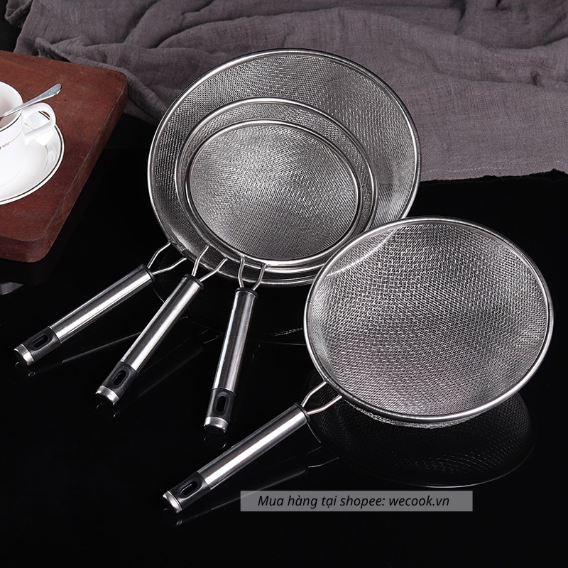 Rây lọc siêu mịn 2 lớp chất liệu Inox cao cấp WeCook - Rây lọc cháo, sữa hạt, cua tiện dụng NB17