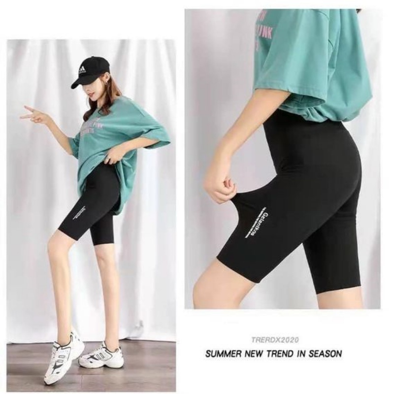 Quần legging nữ dáng ngố gen bụng cạp cao G.U chữ GELANTKNS co giãn Xiaomimi PVN22645