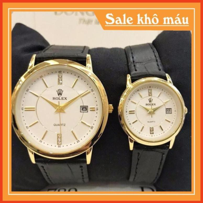 [Free Sip]  [Siêu Phẩm]  Đồng hồ cặp đôi Nam (nữ) Rolex RL110 Class dây da cao cấp -Real.watches