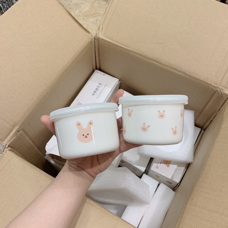 Bát sứ / Hũ sứ ăn dặm cho bé phong cách dottodot