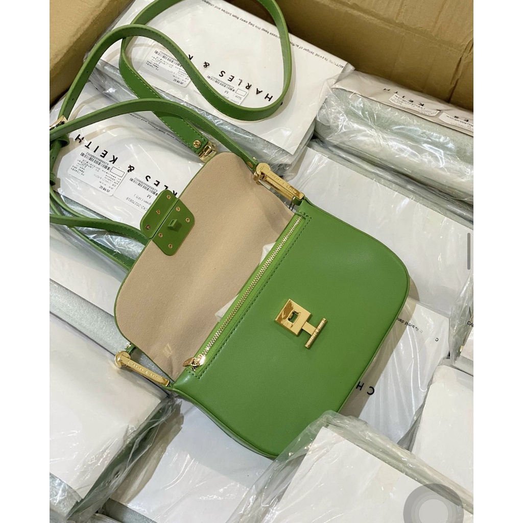 túi kẹp nách + đeo chéo nữ CK2-20270818 xanh lá hàng auth tuồn