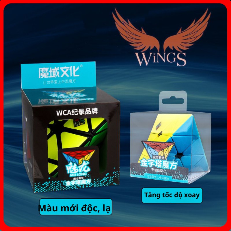 [FULL HỘP+ QUÀ TẶNG ] Rubik Pyraminx Stickerless MoYu MeiLong MFJS Rubik Tam Giác Hàng chính hãng