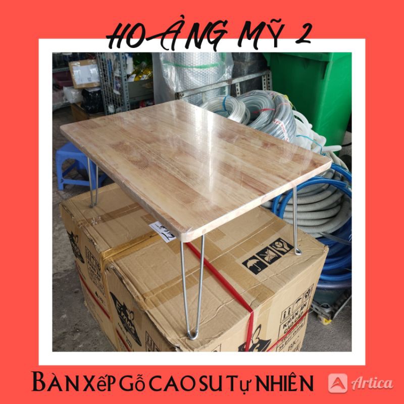 (Cao Su) Bàn xếp học sinh chất liệu gỗ cao su tự nhiên 4 chân gấp gọn