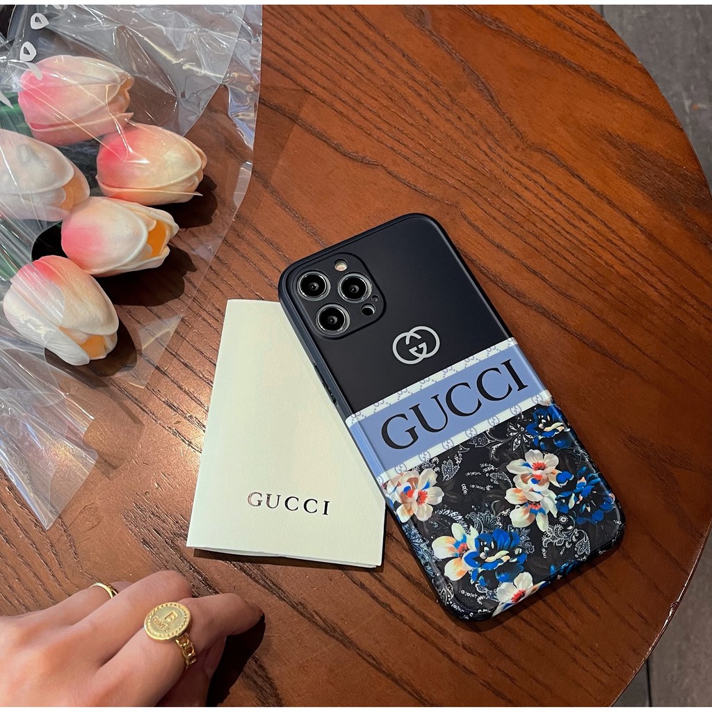Ốp điện thoại IMD mềm hình hoa Gucci cao cấp cho Iphone 12 7 8 Se2 7plus 8plus X Xs Xsmax 11 11pro 11promax
