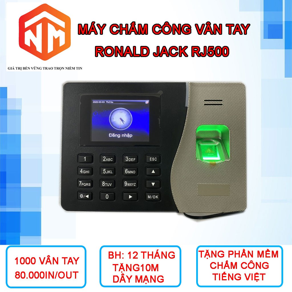 Máy chấm công Ronald Jack RJ500 - Máy Chấm Công Vân Tay - Nhật Minh