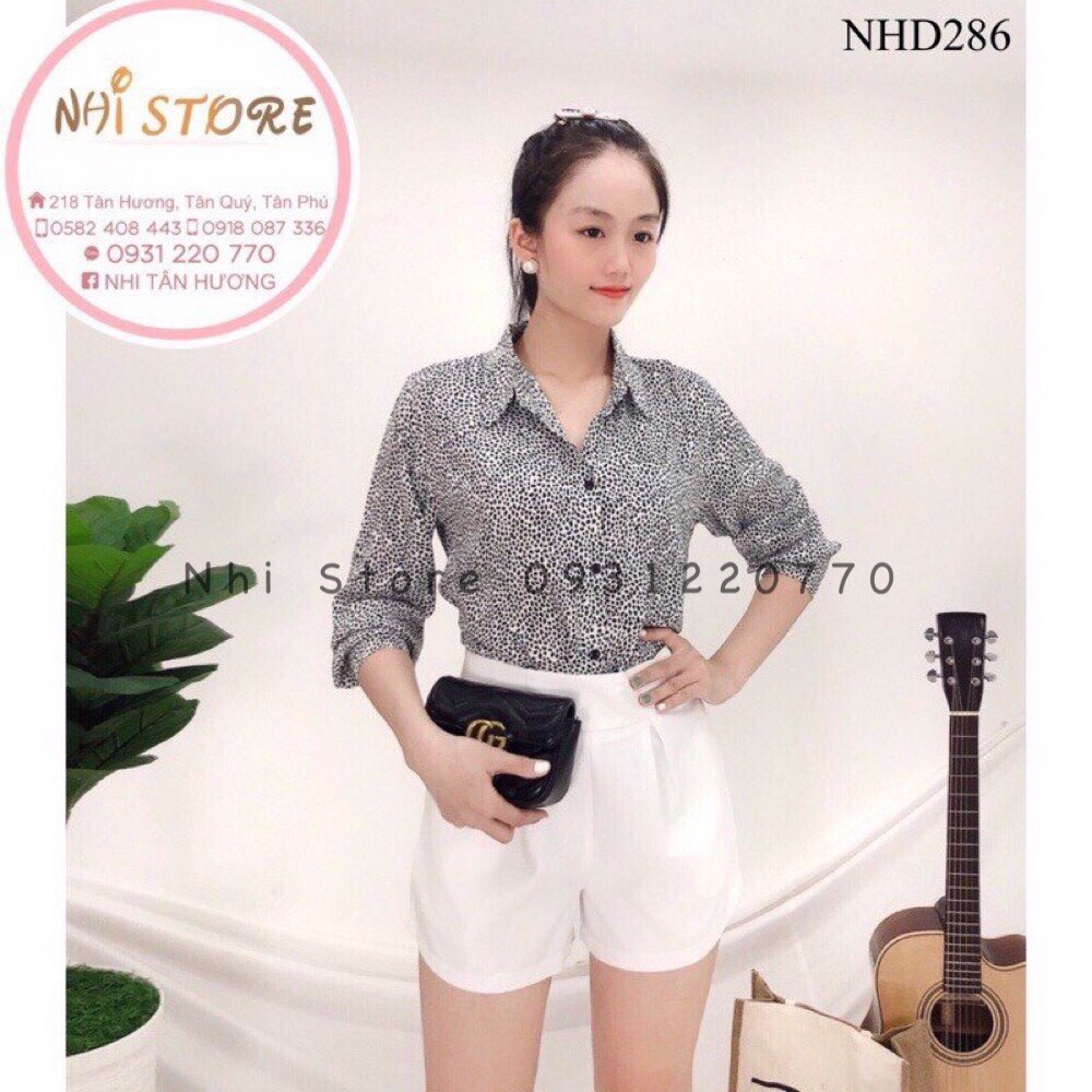 [Freeship 50k] Áo Sơ Mi NHISTORE Lụa Tay Dài Form Rộng Họa Tiết Sang Chảnh Freesize Dưới 57kg