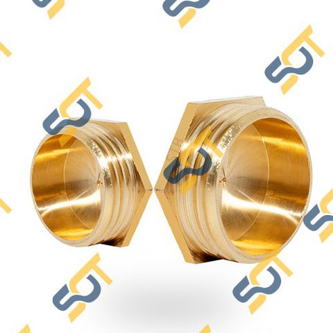 [BỊT REN NGOÀI] Nút đầu bịt ren ngoài ngặn chặn dòng chảy khí nén ren BSP - Bằng đồng (Brass pipe fitting plug cap male)