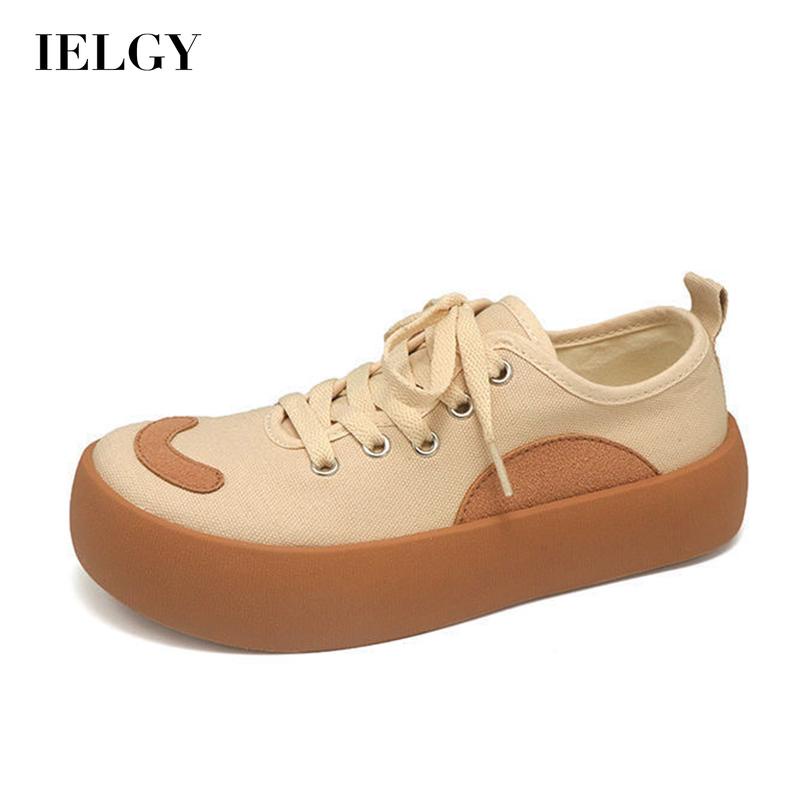 Giày IELGY vải canvas đế dày mũi tròn phong cách Hàn Quốc cho nữ