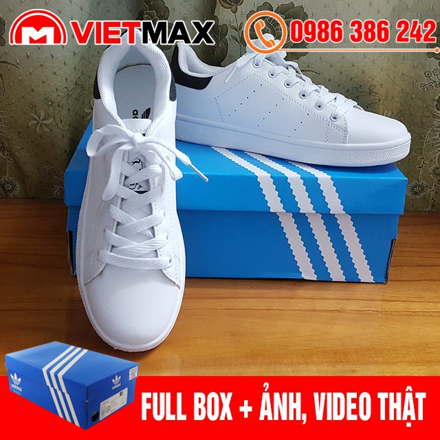 [Kèm Box Hãng] Giày Thể Thao Stan Smith Trắng Gót Đen Khuyến Mãi