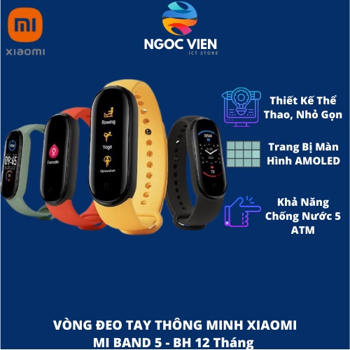 [Hỏa Tốc - HCM] Vòng Đeo Tay Thông Minh Xiaomi Mi Band 5 - BHR4215GL | Hàng Chính Hãng | Bản Quốc Tế | Ngọc Viên Store