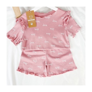 bộ mặc nhà bé gái cotton thun monybear