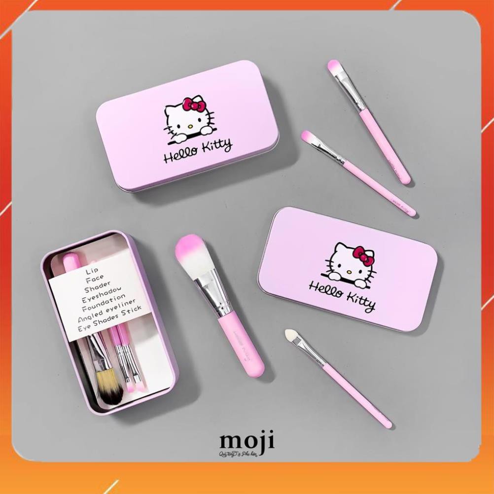 Bộ Cọ Makeup Hello Kitty Hộp Thiếc Mini Siêu Tiện Lợi Mùi Beauty