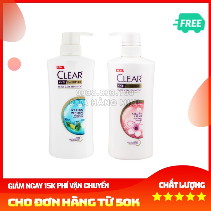 【DATE MỚI】 Dầu Gội Sạch Gàu Clear Hương Bạc Hà Thái Lan - 480ml