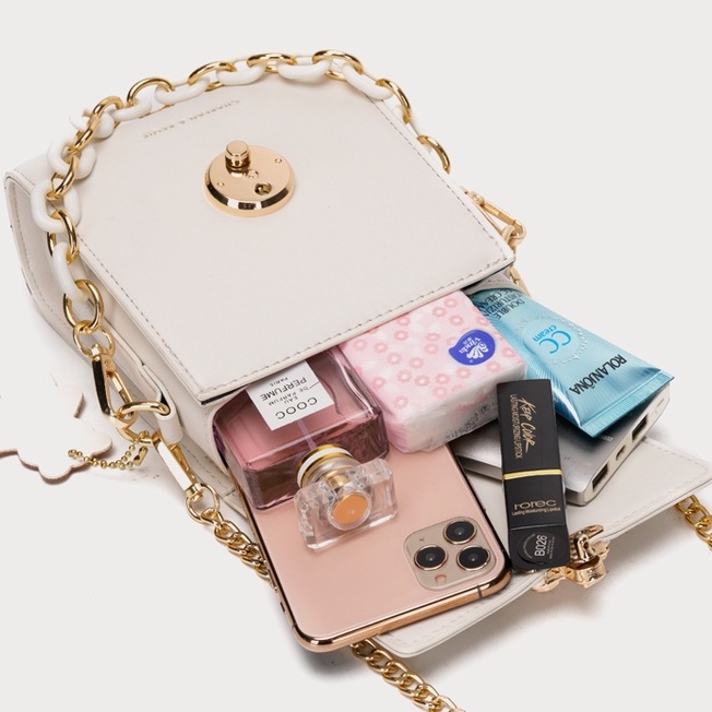 🌸Hàng Order🌸 Túi Xách Nữ CEEKAY Da Trơn Khóa Nắp Gập Quai Sách Kèm Quai Da Phối Xích Sang Chảnh Nữ Tính 🌸Hàng Quảng Châu