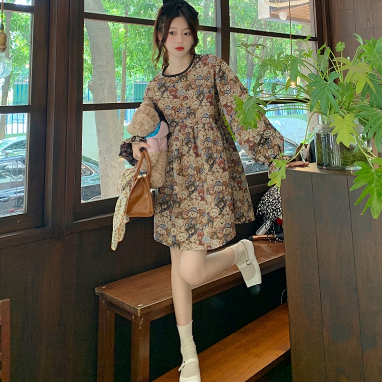Đầm Tay Phồng Thời Trang Mùa Thu Hàn Quốc Dành Cho Nữ