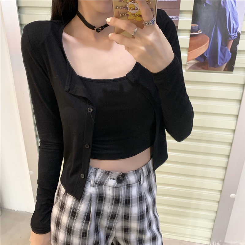 SUXI Áo Khoác Cardigan Tay Dài Màu Trơn Thời Trang Mùa Thu Cho Nữ