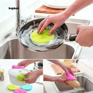 Miếng rửa chén dĩa silicon đa năng ( màu hồng)