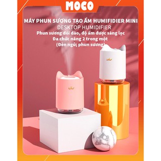 Máy tạo độ ẩm không khí Mini Humifidier; Máy phun sương Dung tích 320ML, Cổng cắm USB - Moco Store