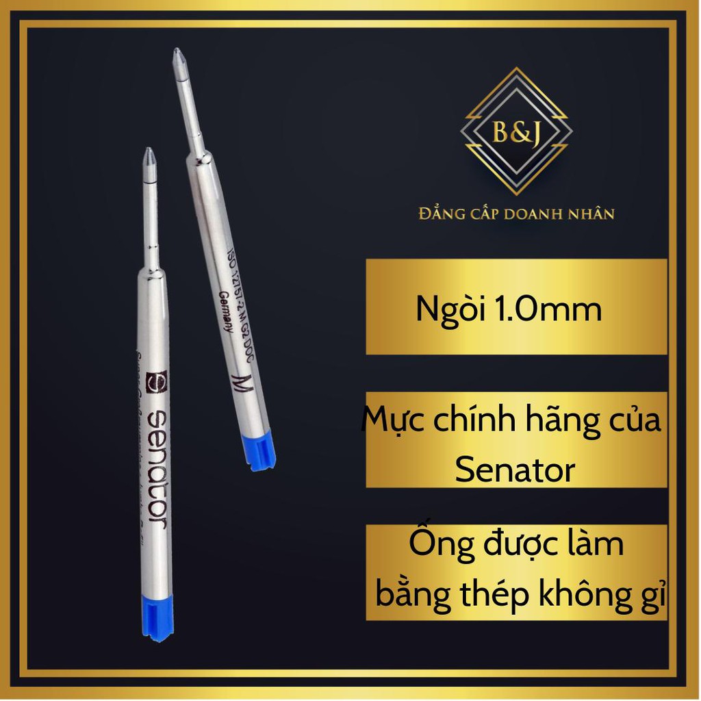 B&amp;J – Ống mực bi cao cấp Senator 1.0mm dành cho bút bi xoáy ( vặn) ngòi, mực chính hãng của Đức