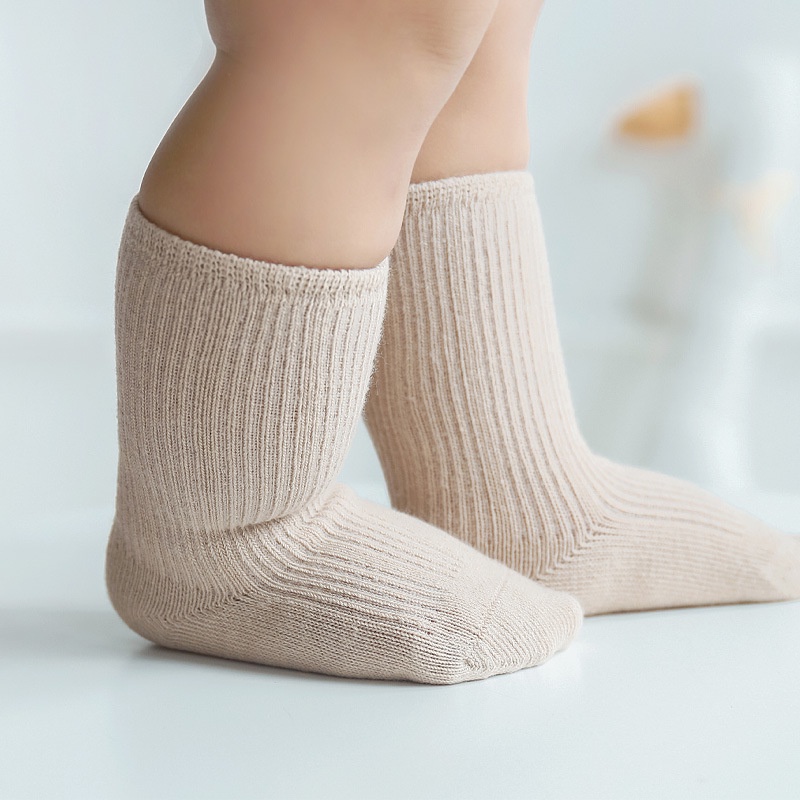 Set 3 Đôi Vớ Cotton Màu Sắc Đơn Giản Cho Bé Sơ Sinh