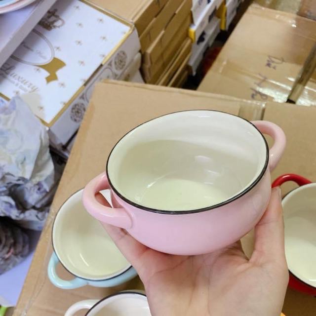 Bát ăn dặm hình thố 2 tai ( nhiều màu )