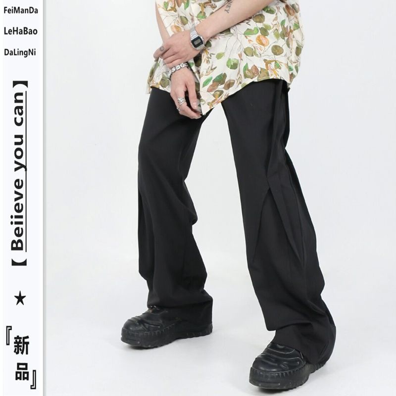Quần Dài Ống Rộng oversize Màu Cà Phê Phong Cách retro Mỹ Cho Nam