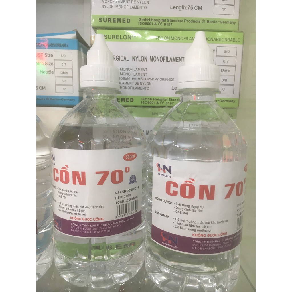 CỒN 70 ĐỘ, SÁT KHUẨN NGOÀI DA VÀ RỬA TAY 500ml