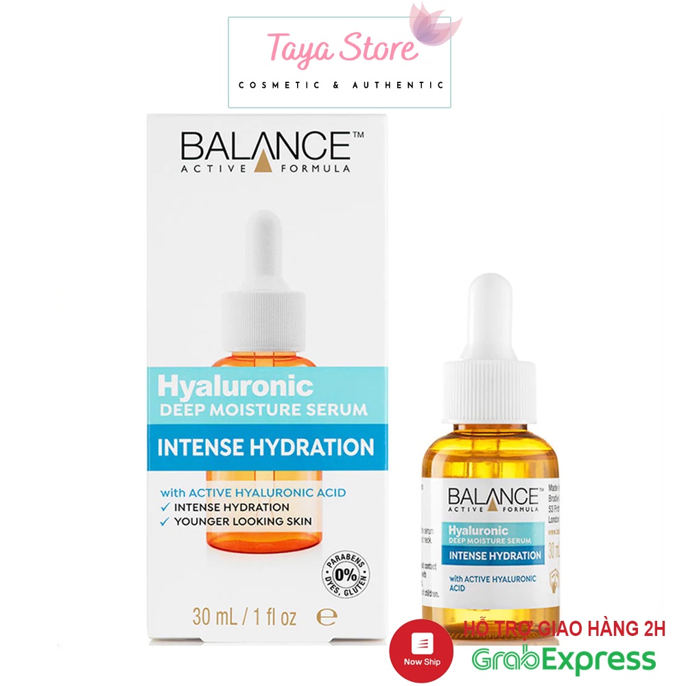 Serum dưỡng ẩm tăng cường tái tạo da Balance Active Formula Hyaluronic Deep Moisture 5% Hylasome EG10 Ireland 30ml