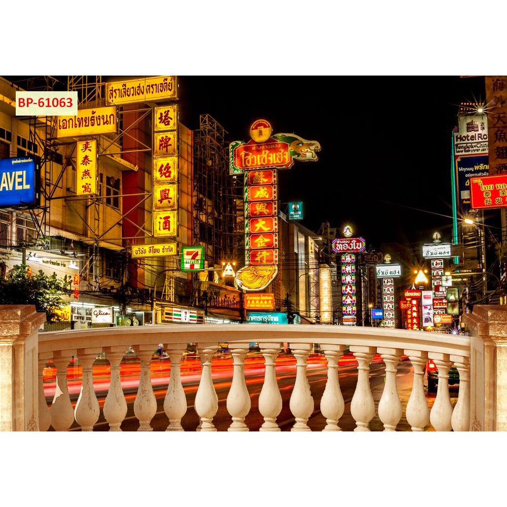 Tranh dán tường Trang Trí Cửa Hàng cao cấp đường phố hongkong - China-Trung Quốc chống nước, không phai