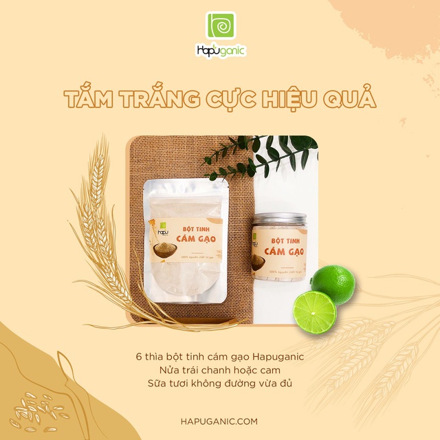 Bột Tinh Cám Gạo Nguyên Chất Hapu Organic trắng da | BigBuy360 - bigbuy360.vn