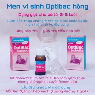 Men vi sinh optibac drop hồng (optibac nhỏ giọt) hàng chính hãng UK